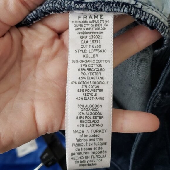FRAME Women Le One Flare Jeans Keller Blue Stretch Denim Mid Rise Split 2 - Picture 11 of 14
